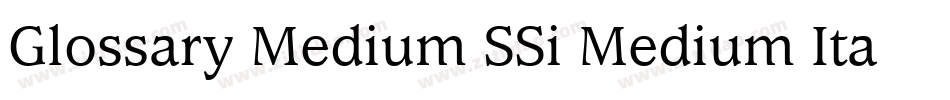 Glossary Medium SSi Medium Italic字体转换